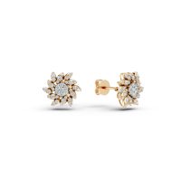 Cercei din aur galben cu diamante de 0.5ct