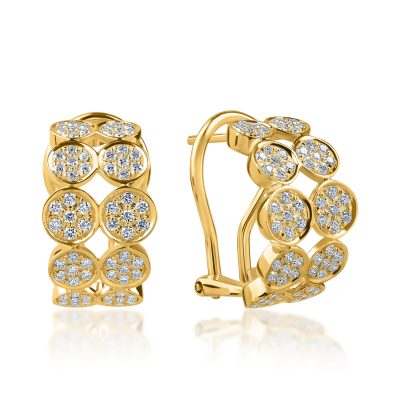 Cercei din aur galben cu diamante de 0.6ct