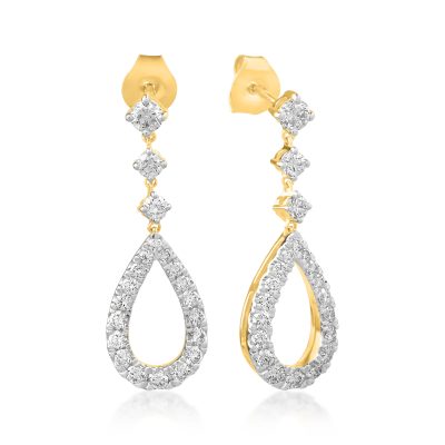 Cercei din aur galben cu diamante de 0.925ct