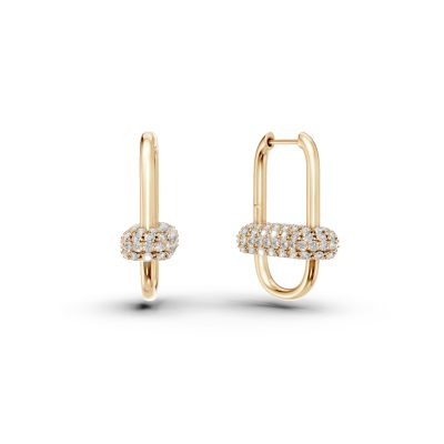 Cercei din aur galben cu diamante de 1.08ct