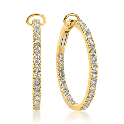 Cercei din aur galben cu diamante de 1.34ct