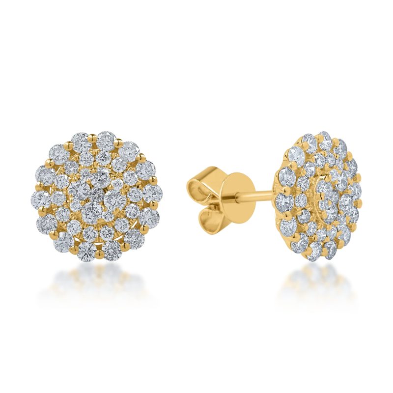 Cercei din aur galben cu diamante de 1.35ct