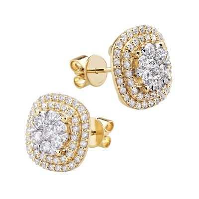 Cercei din aur galben cu diamante de 1.5ct