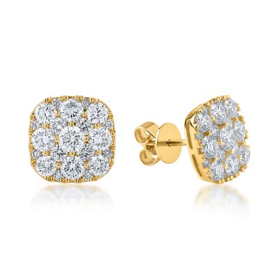 Cercei din aur galben cu diamante de 2.41ct