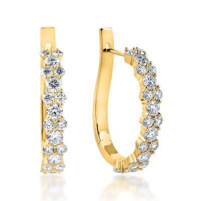 Cercei din aur galben cu diamante microsetting de 2ct
