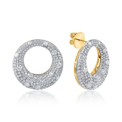 Cercei din aur galben cu diamante microsetting de 4.4ct