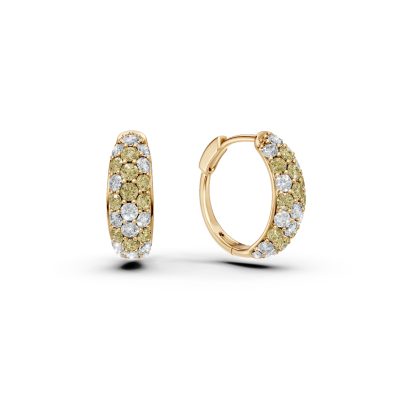 Cercei din aur galben cu diamante multicolore de 1.42ct