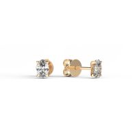 Cercei din aur galben cu diamante ovale de 0.8ct