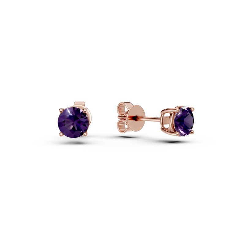 Cercei din aur roz cu ametiste de 0.999ct