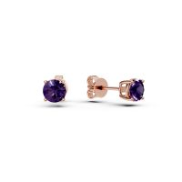 Cercei din aur roz cu ametiste de 0.999ct