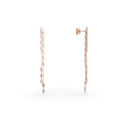 Cercei din aur roz cu diamante de 0.4ct