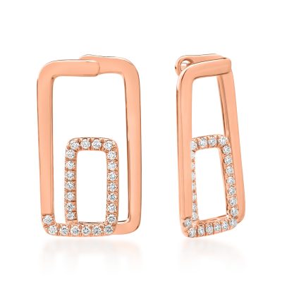 Cercei din aur roz cu diamante de 0.52ct