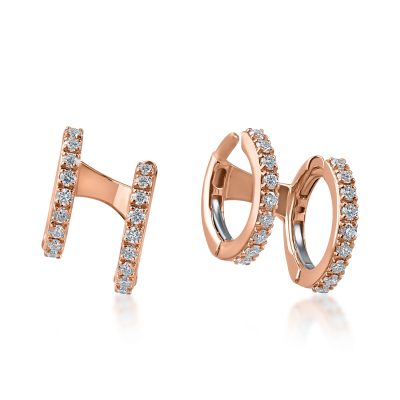 Cercei din aur roz cu diamante de 0.56ct