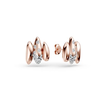 Cercei din aur roz cu diamante de 0.5ct