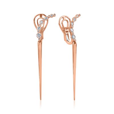 Cercei din aur roz cu diamante de 0.5ct