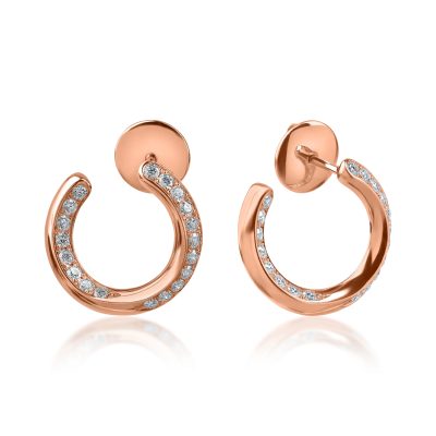 Cercei din aur roz cu diamante de 0.64ct