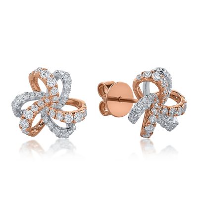 Cercei din aur roz cu diamante de 1.052ct