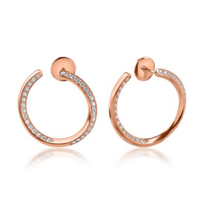 Cercei din aur roz cu diamante de 1.05ct