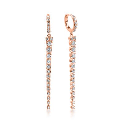 Cercei din aur roz cu diamante de 1.06ct