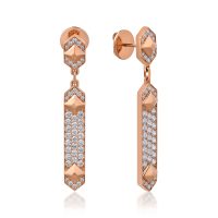 Cercei din aur roz cu diamante de 1.46ct