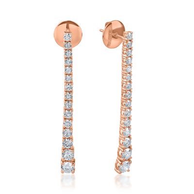 Cercei din aur roz cu diamante de 2ct