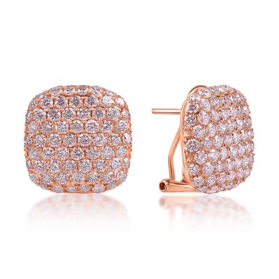 Cercei din aur roz cu diamante roz de 3.7ct