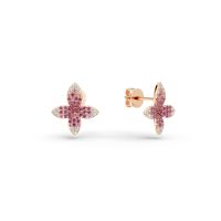Cercei din aur roz cu safire roz de 0.9ct si diamante de 1.14ct