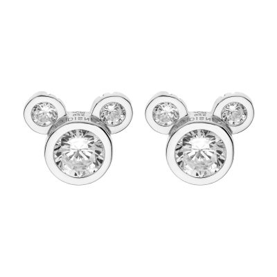 Cercei Disney Mickey Mouse cu Cristale Albe - Argint 925