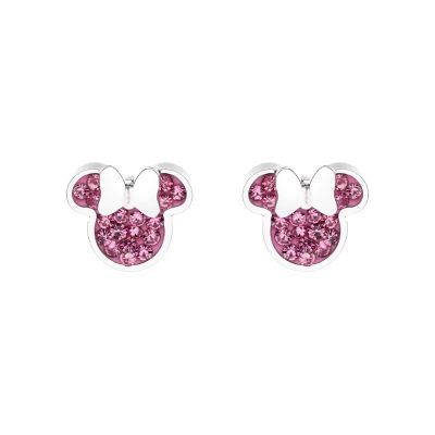 Cercei Disney Minnie Mouse - Otel Medical Inoxidabil si Cristale Roz