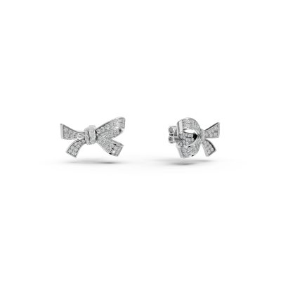 Cercei fundite din aur alb cu diamante de 0.79ct