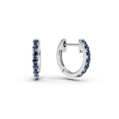 Cercei hoop din aur alb cu safire de 0.1ct pentru copii