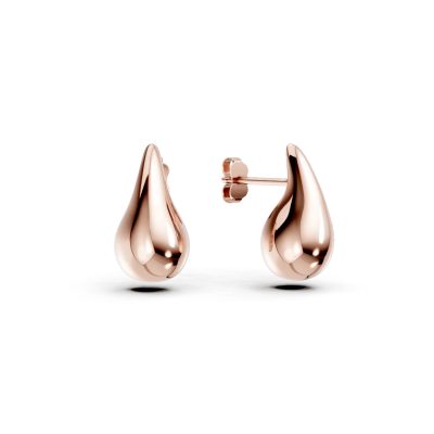Cercei lacrima din aur roz