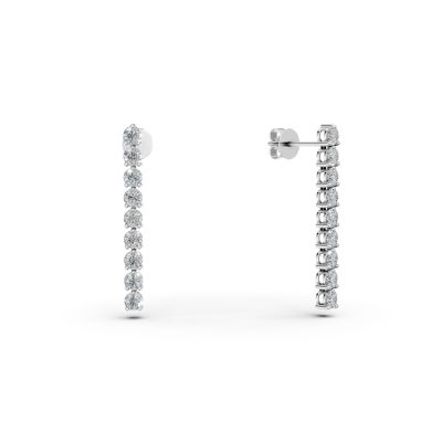 Cercei lungi din aur alb cu diamante de 3.13ct