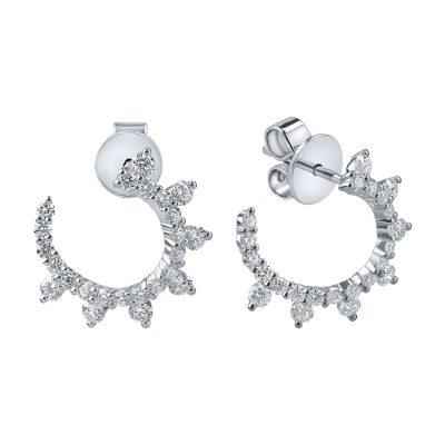 Cercei on ear din aur alb cu diamante de 1.1ct