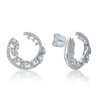 Cercei on ear din aur alb cu diamante de 1.1ct