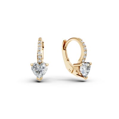 Cercei on-ear din aur galben cu zirconia