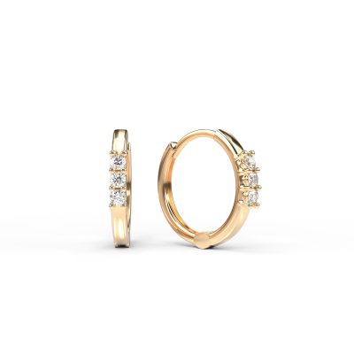 Cercei pentru copii din aur galben cu diamante de 0.05ct
