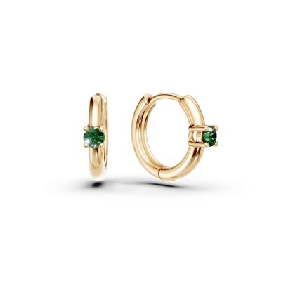 Cercei pentru copii din aur galben cu smaralde de 0.09ct