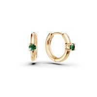 Cercei pentru copii din aur galben cu smaralde de 0.09ct