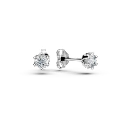 Cercei stud din aur alb cu diamante de 0.4ct