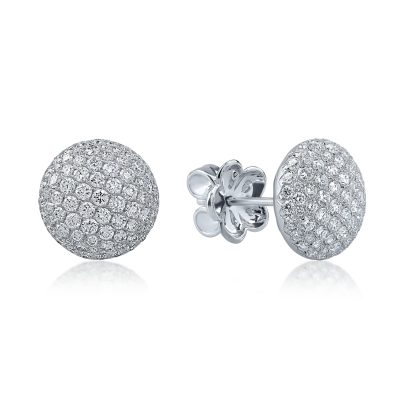 Cercei stud din aur alb cu diamante microsetting de 1.69ct