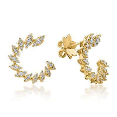 Cercei stud din aur galben cu diamante de 0.84ct