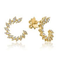 Cercei stud din aur galben cu diamante de 0.84ct