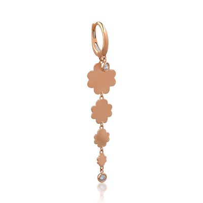 Cercel din aur roz cu diamante de 0.12ct