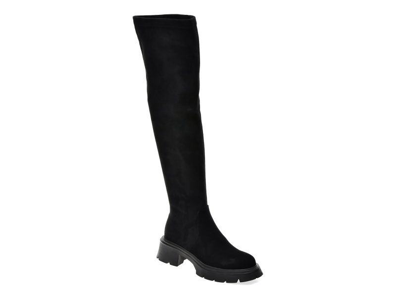 Cizme FLAVIA PASSINI negre, TC356, din material textil si piele naturala