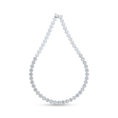 Colier din aur alb cu diamante baguette si rotunde de 11.3ct