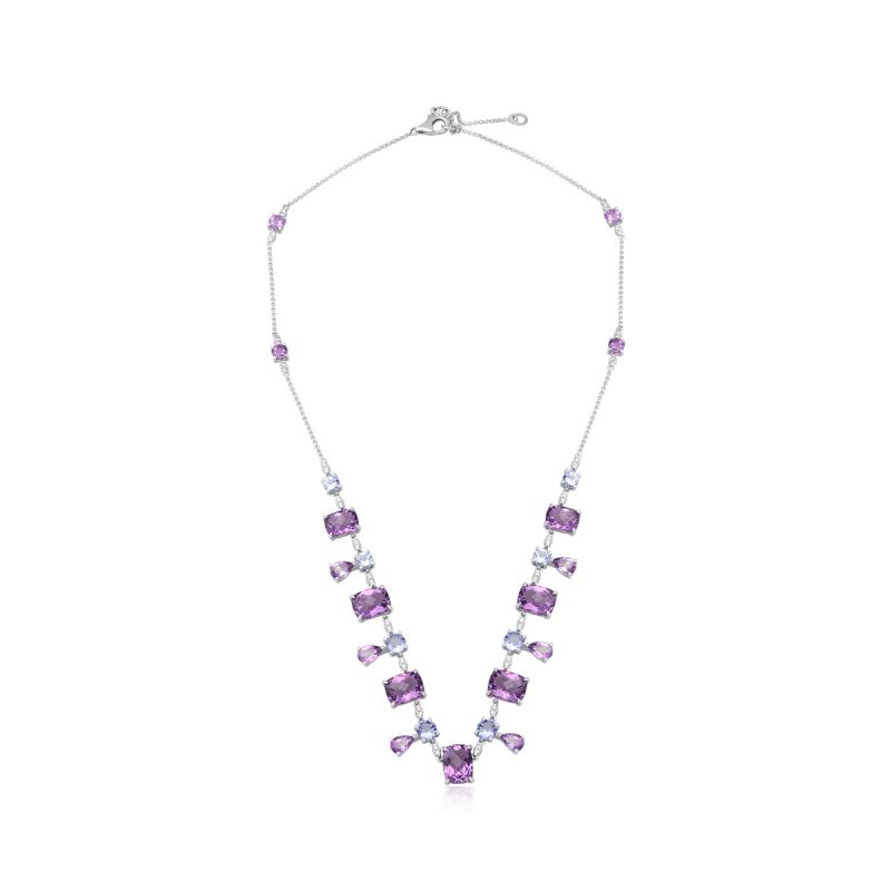 Colier din aur alb cu pietre pretioase si semipretioase de 20.71ct