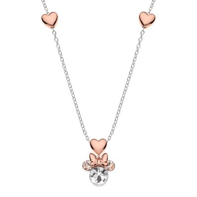 Colier Disney Minnie Mouse & Rose Hearts - Argint 925