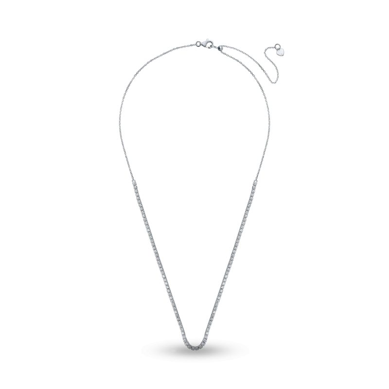 Colier tennis din aur alb cu diamante de 1.03ct