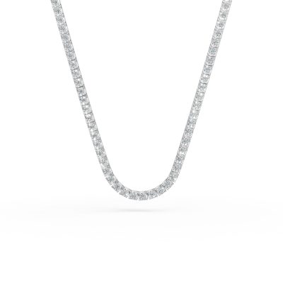 Colier tennis din aur alb cu diamante de 1.1ct